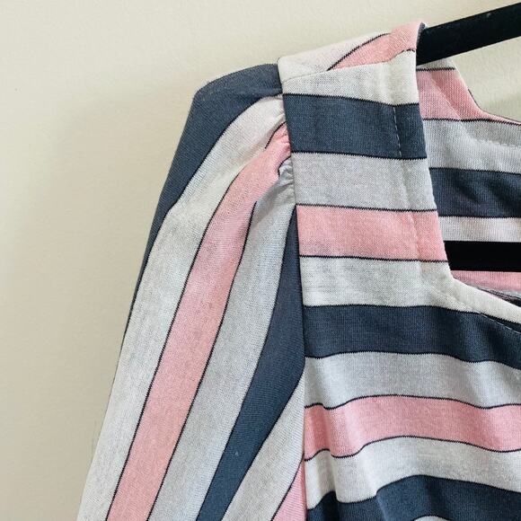 Vintage Polyester Striped Long Sleeve Dress - Picture 2 of 3